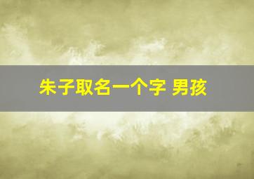 朱子取名一个字 男孩